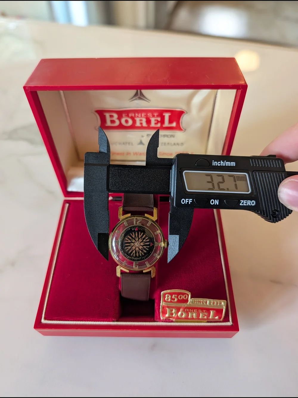 Ernest Borel Cocktail Mens 32mm Kaleidescope Mystery Dial Rare In Box
